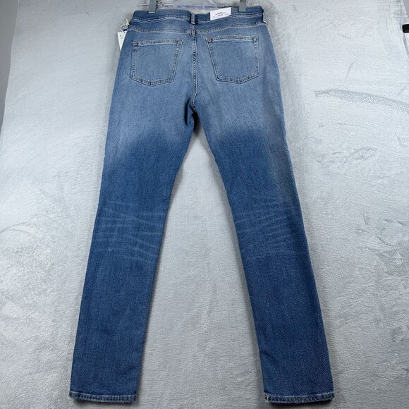 H&M Skinny Jeans Mens Size W33X32L Mid Rise Stone Wash Denim Stretch Blue - Picture 2 of 13